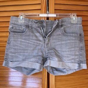 grey cuffed gap denim slim shorts